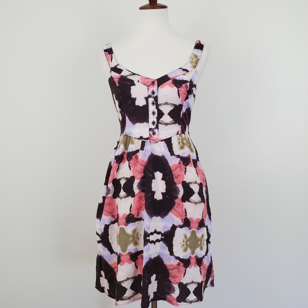 Anthro Lilka Watercolor Tie Dye Dress